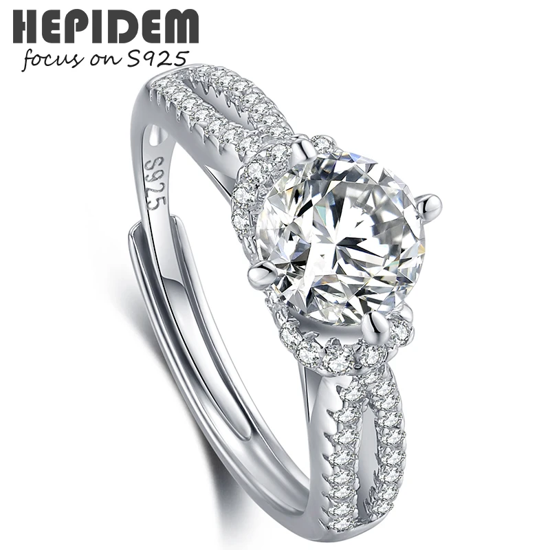 HEPIDEM 100% Really 1ct 6.5mm D Moissanite 925 Sterling Silver Rings Diamond Test Passed Jewelry Women S925 Wedding Gift H032
HEPIDEM 100% Really 1ct 6.5mm D Moissanite 925 Sterling Silver Rings Diamond Test Passed Jewelry Women S925 Wedding Gift H032