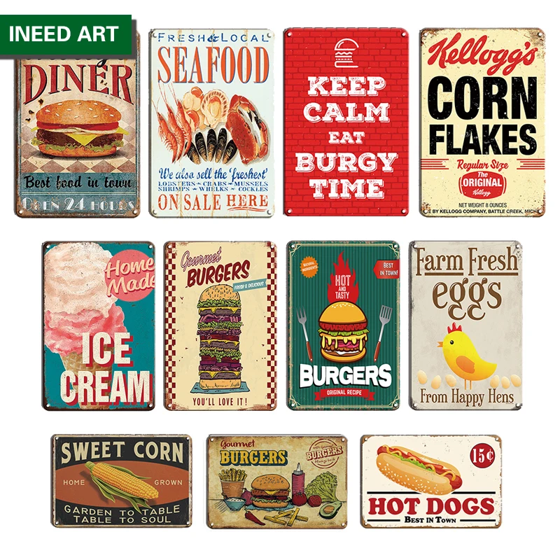 Retro Kitchen Metal Poster Tin Sign Vintage Delicious Fastfood Decorative Wall Stickers Room Plate Home Decor
Retro Kitchen Metal Poster Tin Sign Vintage Delicious Fastfood Decorative Wall Stickers Room Plate Home Decor