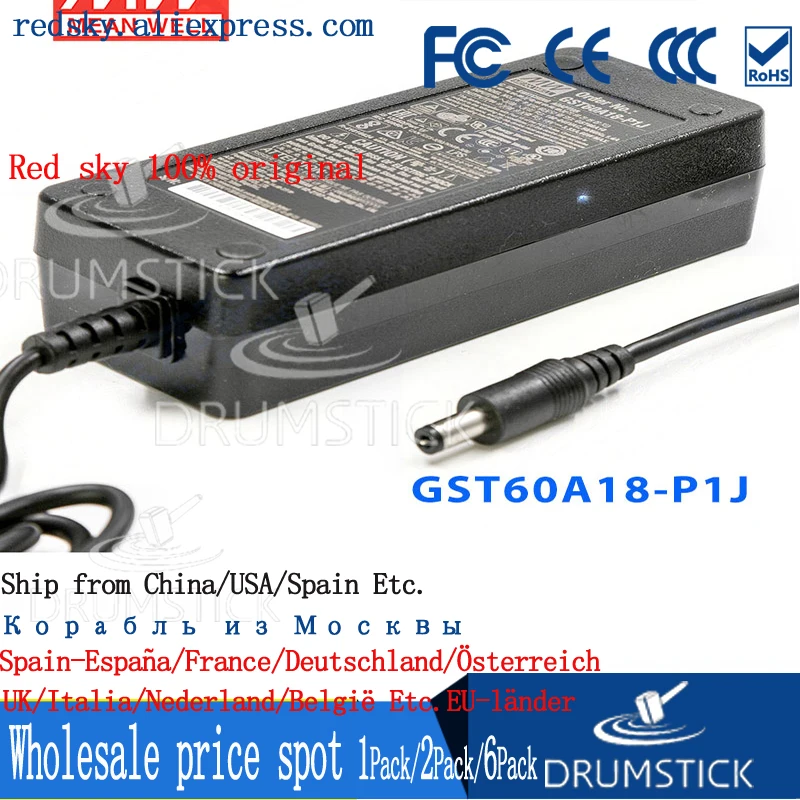 Устойчивый Средний хорошо GST60A18 P1J 18В 3.33а meanwell GST60A 60Вт AC DC Высокая надежность