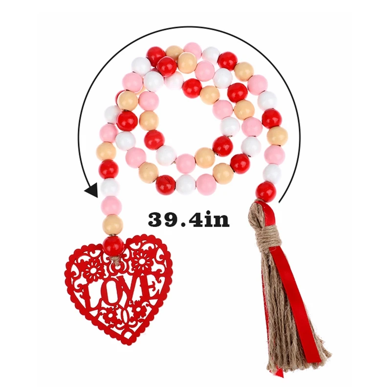 Гирлянда из красных деревянных бусин с кисточками, 1 шт. 
Гирлянда из красных деревянных бусин с кисточками, 1 шт.