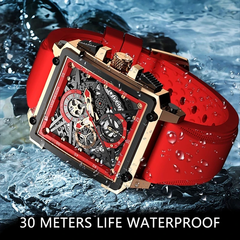 LIGE New Silicone Men Watches Top Brand Luxury Waterproof Quartz Square Watch for Men Date Sports Clock Male Relogio Masculino
LIGE New Silicone Men Watches Top Brand Luxury Waterproof Quartz Square Watch for Men Date Sports Clock Male Relogio Masculino