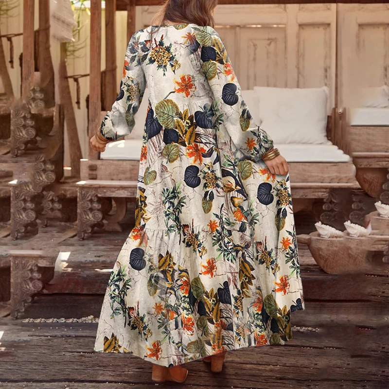 ZANZEA Women Long Maxi Dress Casual Baggy Pleated Dress Vintage Pockets Buttons Party Vestidos Female Cotton Bohemian Dresses
ZANZEA Women Long Maxi Dress Casual Baggy Pleated Dress Vintage Pockets Buttons Party Vestidos Female Cotton Bohemian Dresses