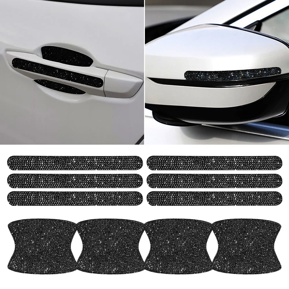 8/10pcs Bling Car Kit Car Door Handle Protector Shiny Rhinestones Scratch-Resistant Stickers Door Cup Handle Protective Film
8/10pcs Bling Car Kit Car Door Handle Protector Shiny Rhinestones Scratch-Resistant Stickers Door Cup Handle Protective Film
