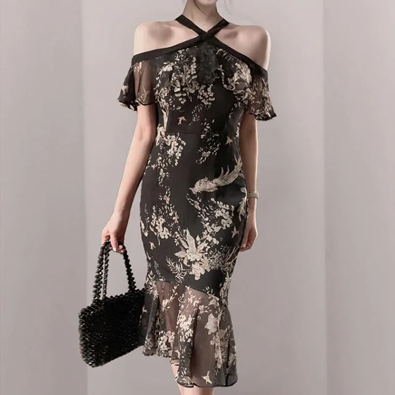 ZAWFL Trumpet Print Patchwork Women Dress Slash Neck Off Shoulder Sleeveless High Waist Slim Mermaid Dresses Female
ZAWFL Trumpet Print Patchwork Women Dress Slash Neck Off Shoulder Sleeveless High Waist Slim Mermaid Dresses Female