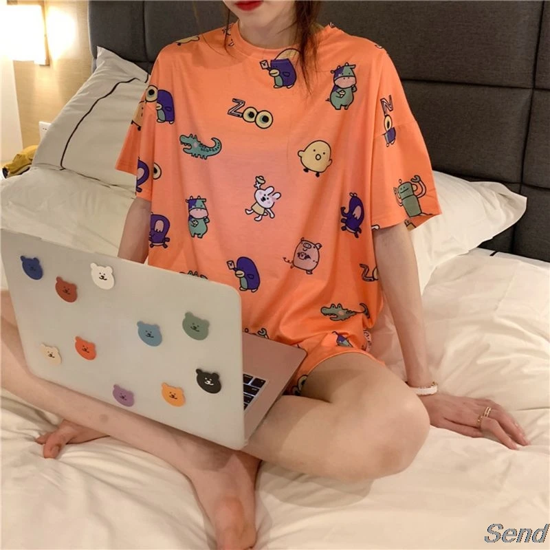 Women Short Sleeve 2 Piece Pajamas Set Cartoon Animal Food Loose Loungewear L/XL T4MD
Women Short Sleeve 2 Piece Pajamas Set Cartoon Animal Food Loose Loungewear L/XL T4MD