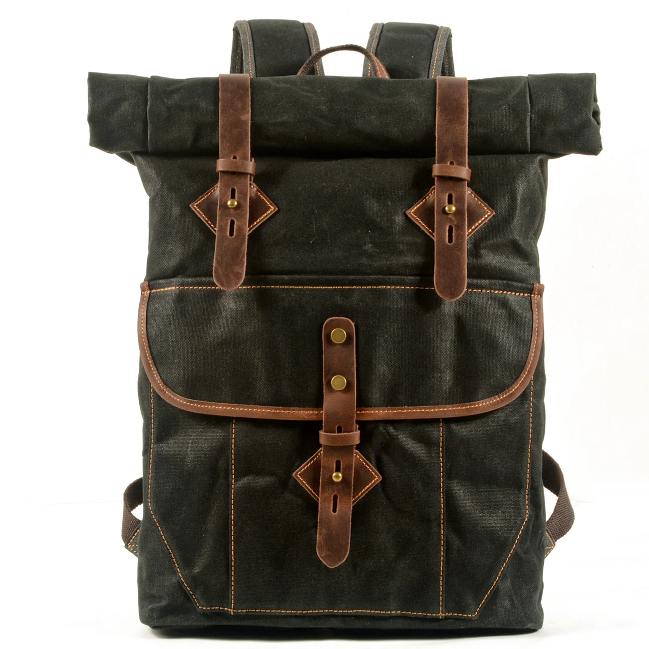 Roll Top Backpack Leather Waxed Canvas Retro Backpack Hiking Bag Anti Theft Travel Backpack Waterproof Men Laptop Bags
Roll Top Backpack Leather Waxed Canvas Retro Backpack Hiking Bag Anti Theft Travel Backpack Waterproof Men Laptop Bags