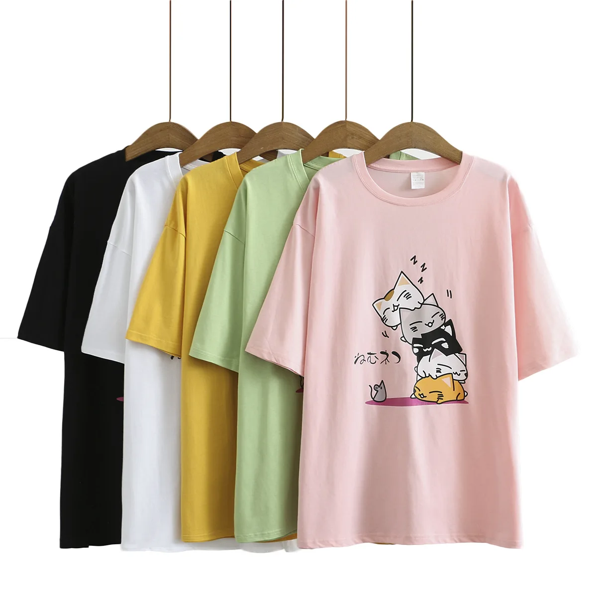 Summer T-Shirt Women Clothes Tees 2021 Casual Plus Size Tops Short Sleeve Cotton Cartoon Cat Print Ropa de mujer
Summer T-Shirt Women Clothes Tees 2021 Casual Plus Size Tops Short Sleeve Cotton Cartoon Cat Print Ropa de mujer