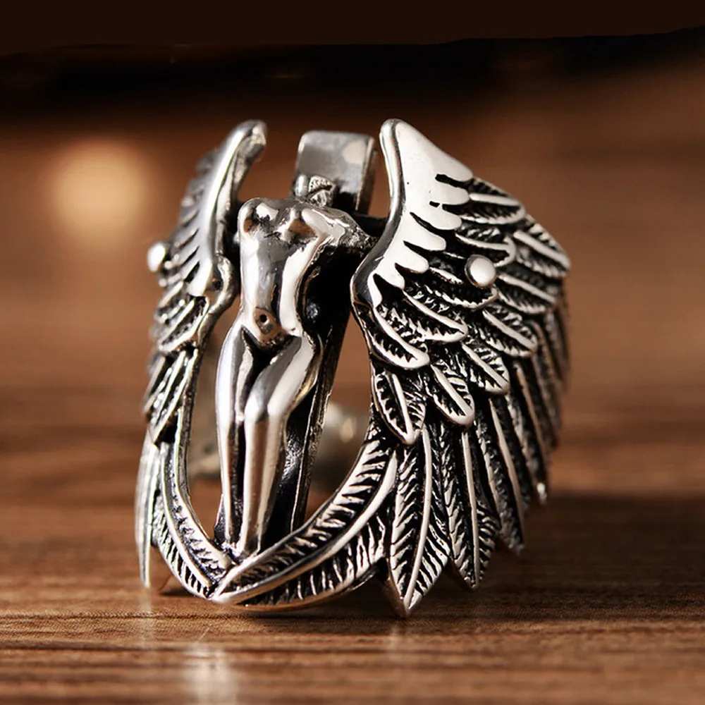 Модные перья Ангел и крест крутые уникальный дизайн кольца для мужчин винтажный тайский черный серебряный цвет Мужские аксессуары ювелирн...
Модные перья Ангел и крест крутые уникальный дизайн кольца для мужчин винтажный тайский черный серебряный цвет Мужские аксессуары ювелирн...