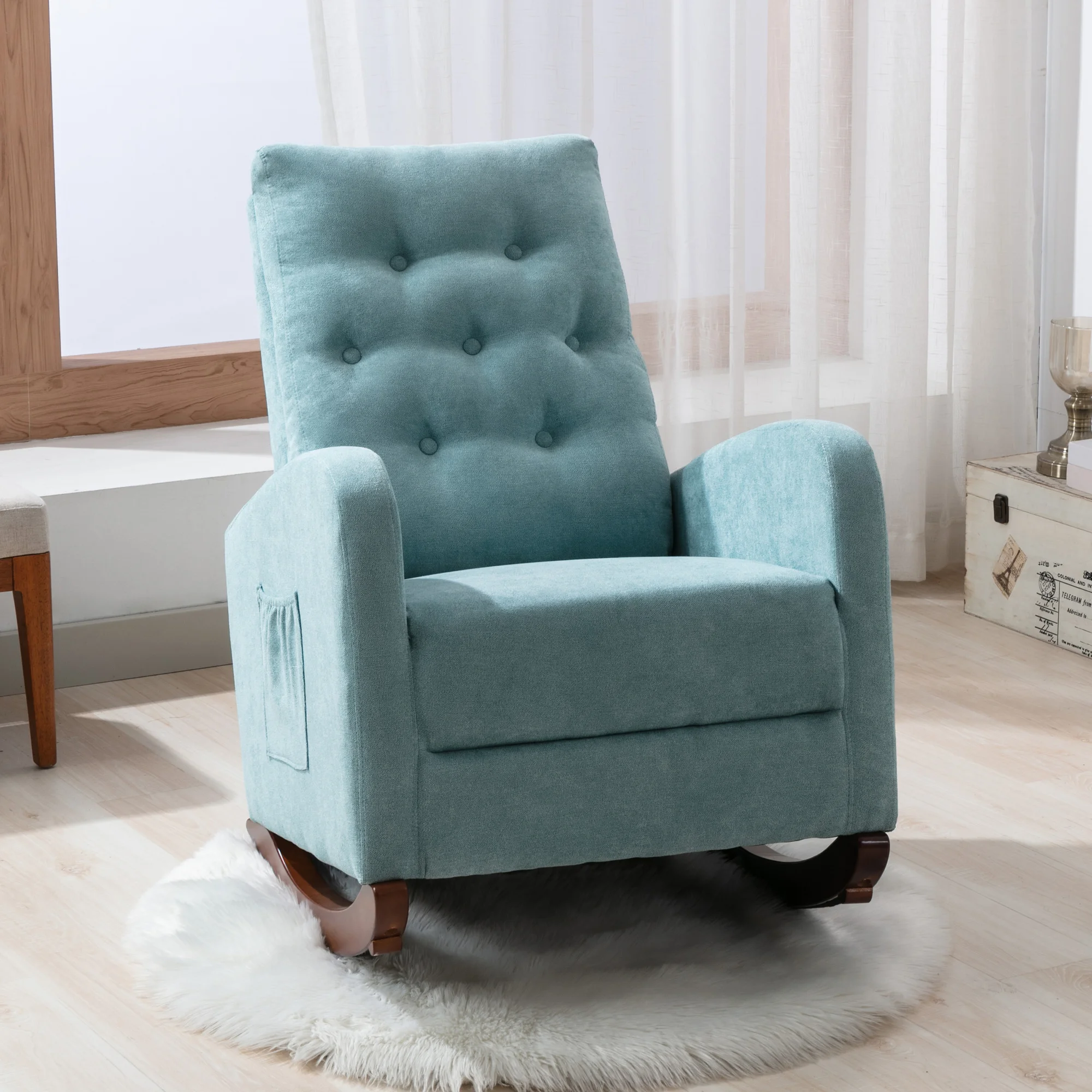3 Color Living Room Rocking Chair Sofa Comfortable Rocker Couch Fabric Padded Seat Modern High Back Armchair Chaise Lounge Patio
3 Color Living Room Rocking Chair Sofa Comfortable Rocker Couch Fabric Padded Seat Modern High Back Armchair Chaise Lounge Patio