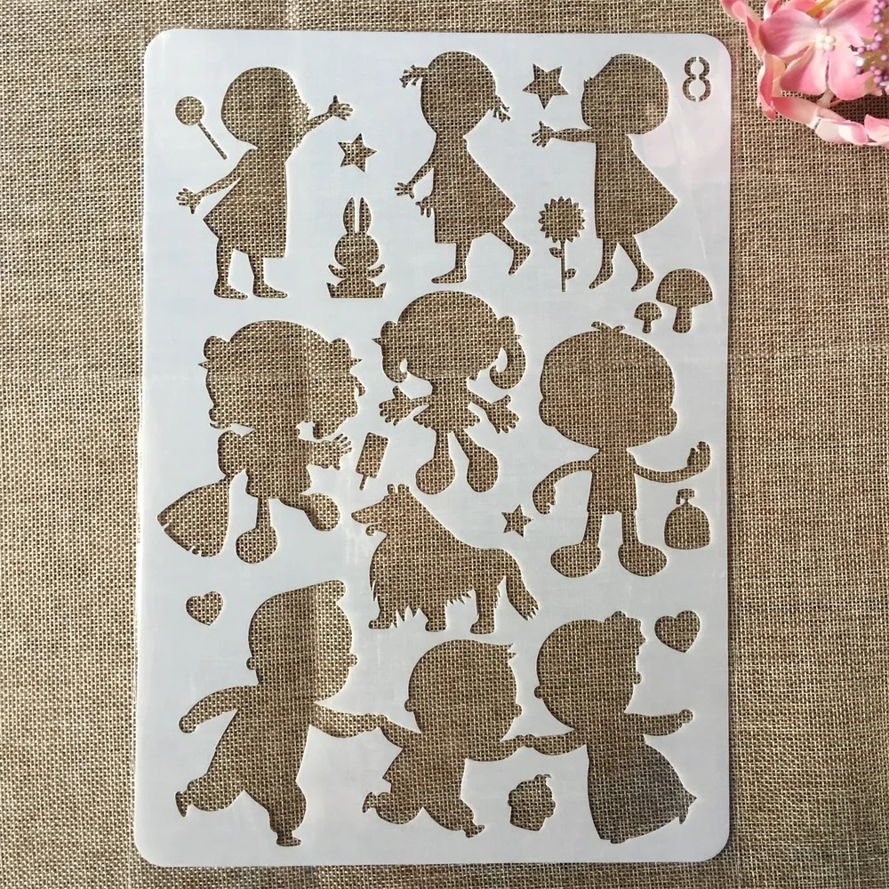29cm A4 Little Girl Boy Children DIY Craft Layering Stencils Painting Scrapbooking Stamping Embossing Album Paper Card Template
29cm A4 Little Girl Boy Children DIY Craft Layering Stencils Painting Scrapbooking Stamping Embossing Album Paper Card Template