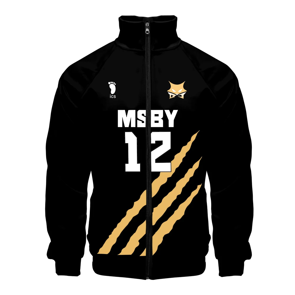 Haikyuu MSBY Черная куртка Свитшот Харадзюку Haikyuu! Модная японская Повседневная аниме одежда с воротником-стойкой на молнии
Haikyuu MSBY Черная куртка Свитшот Харадзюку Haikyuu! Модная японская Повседневная аниме одежда с воротником-стойкой на молнии