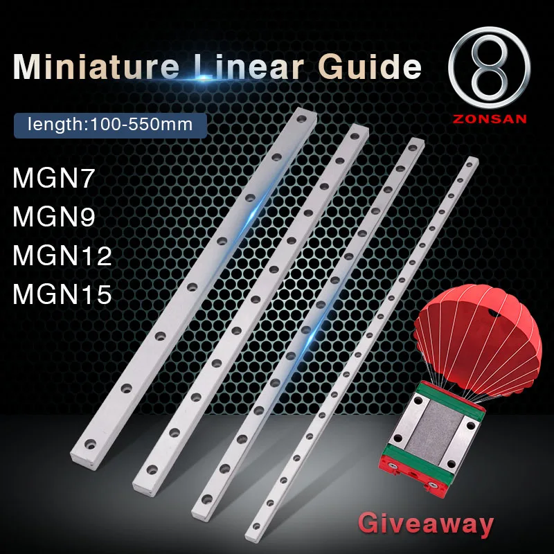 MGN MGN12 MGN15 MGN7 MGN9 MGN7H MGN9H MGN12H 100 - 550MM Miniature Linear Rail Slide 1PC MGN12 Linear Guide +Free 1PC Carriage
MGN MGN12 MGN15 MGN7 MGN9 MGN7H MGN9H MGN12H 100 - 550MM Miniature Linear Rail Slide 1PC MGN12 Linear Guide +Free 1PC Carriage