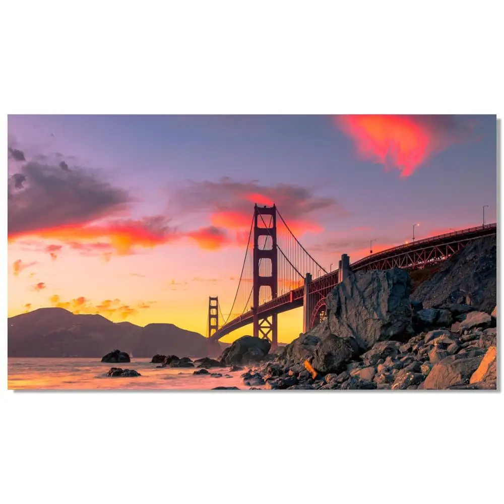 

Poster The Golden Gate Bridge San Francisco California Fabric Prints for Room Wall Nordic Style Wall Art Picture Home Decor