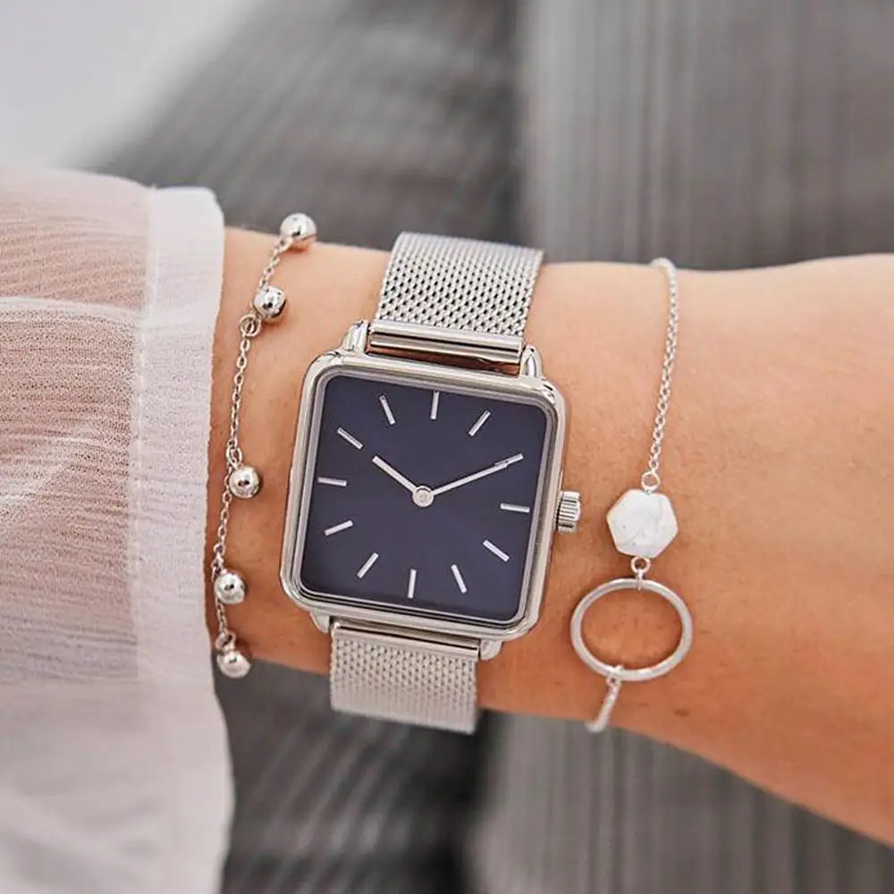 Часы наручные женские с квадратным циферблатом брендовые Роскошные модные