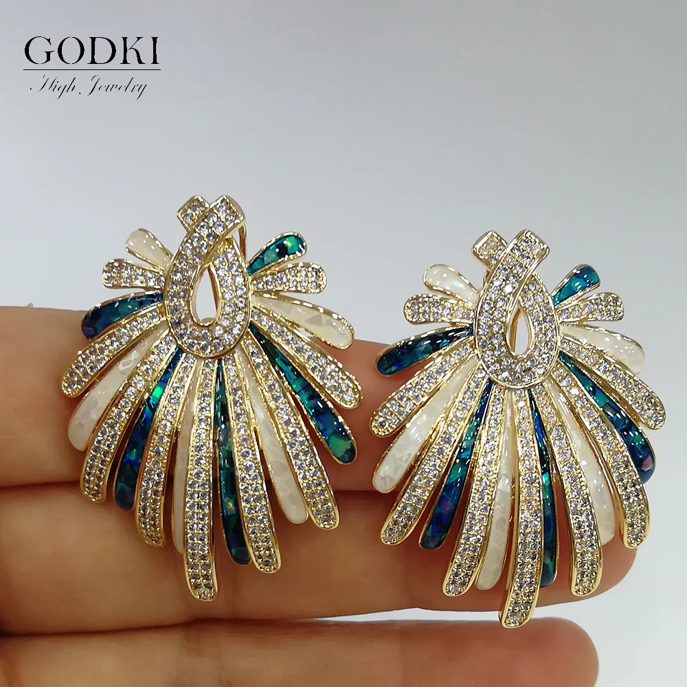 GODKI Trendy 2022 NEW Fireworks Stud Earring For Women Wedding Cubic Zirconia Dubai Bridal Earrings Costume Jewelry Summer Party
GODKI Trendy 2022 NEW Fireworks Stud Earring For Women Wedding Cubic Zirconia Dubai Bridal Earrings Costume Jewelry Summer Party