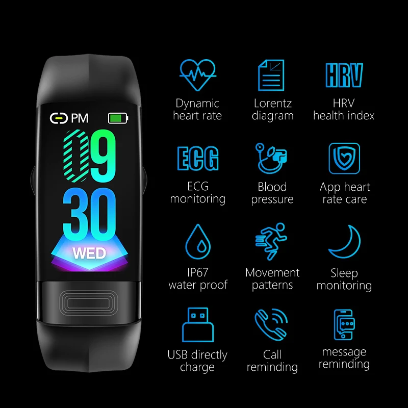 P11 ECG+PPG Smart Band Blood Pressure HR Monitor Smartband Fitness Tracker Watch Pedometer Smart Bracelet For IOS Android phone
P11 ECG+PPG Smart Band Blood Pressure HR Monitor Smartband Fitness Tracker Watch Pedometer Smart Bracelet For IOS Android phone