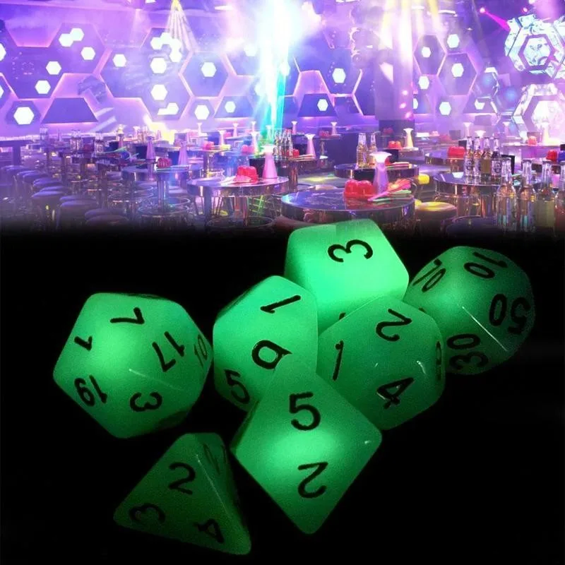 7psc/set Luminous Mini Dice Polyhedral Sided Multi-faceted DND Game Set Board For Dungeons E4D3 | Игрушки и хобби