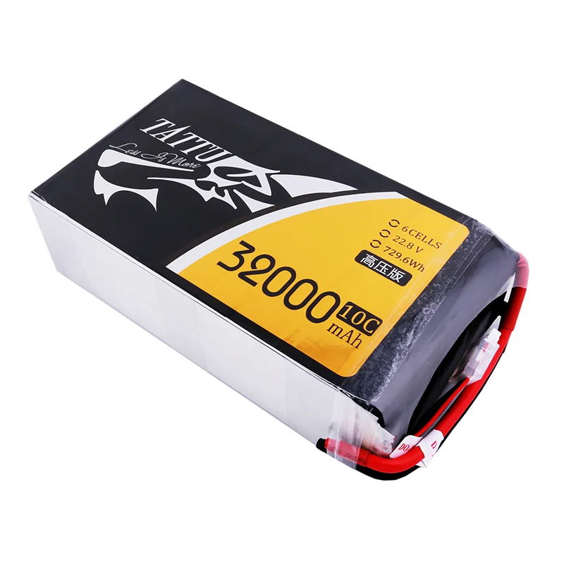Original Tattu 22.8V 10C 729.6WH 32000mAh 6S1P Lipo Battery Pack with XT90S Plug
Original Tattu 22.8V 10C 729.6WH 32000mAh 6S1P Lipo Battery Pack with XT90S Plug