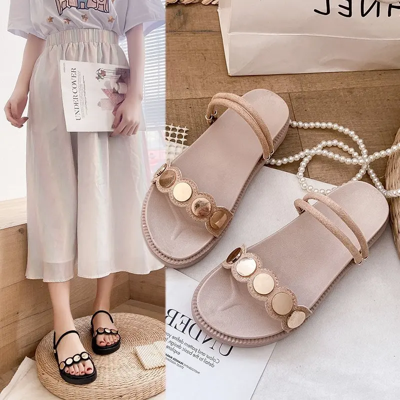Sandals women 2021 Summer New Fashion Sandals Metal Decoration Beach Casual Shoes Outdoor Fashion Vintage Platform Slippers
Sandals women 2021 Summer New Fashion Sandals Metal Decoration Beach Casual Shoes Outdoor Fashion Vintage Platform Slippers