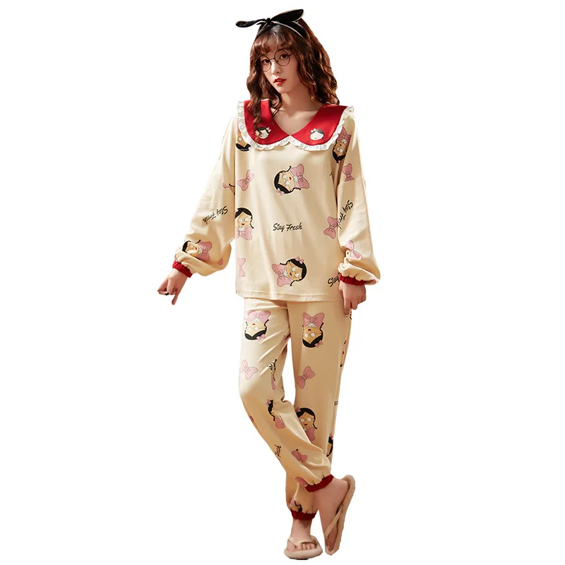 For Women Cute Red Lace Lapel Women's Pyjamas Cartoon Pettern Sleep Tops Casual Loose Home Clothes Winter New Sleepwear
For Women Cute Red Lace Lapel Women's Pyjamas Cartoon Pettern Sleep Tops Casual Loose Home Clothes Winter New Sleepwear