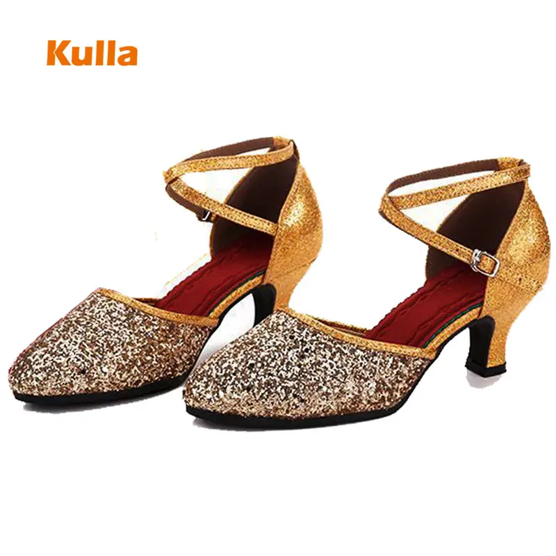 Women's Latin Dance Shoes Glitter Gold Champagne Comfortable Close Toe Ballroom Dance Shoes For Girls Summer Salsa dancing Shoes 
Women's Latin Dance Shoes Glitter Gold Champagne Comfortable Close Toe Ballroom Dance Shoes For Girls Summer Salsa dancing Shoes