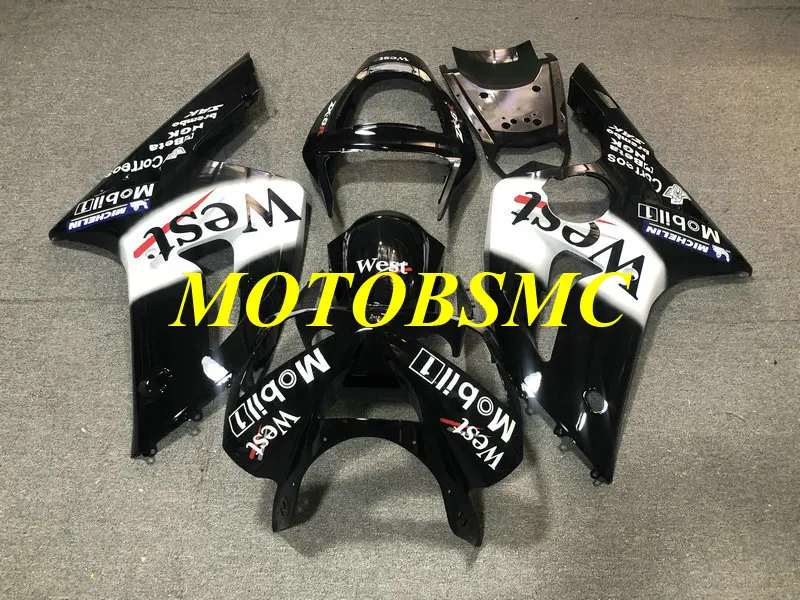 Комплект обтекателей под давлением для KAWASAKI Ninja ZX6R 636 03 04 ZX 6R 2003 2004 ABS черный белый