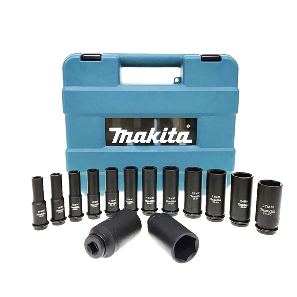 Japan Makita 1/2" Square Head Extension Electric Wrench Socket Set Impact Wrench Socket 14PCS Set Power Tools Parts with Toolbox
Japan Makita 1/2" Square Head Extension Electric Wrench Socket Set Impact Wrench Socket 14PCS Set Power Tools Parts with Toolbox