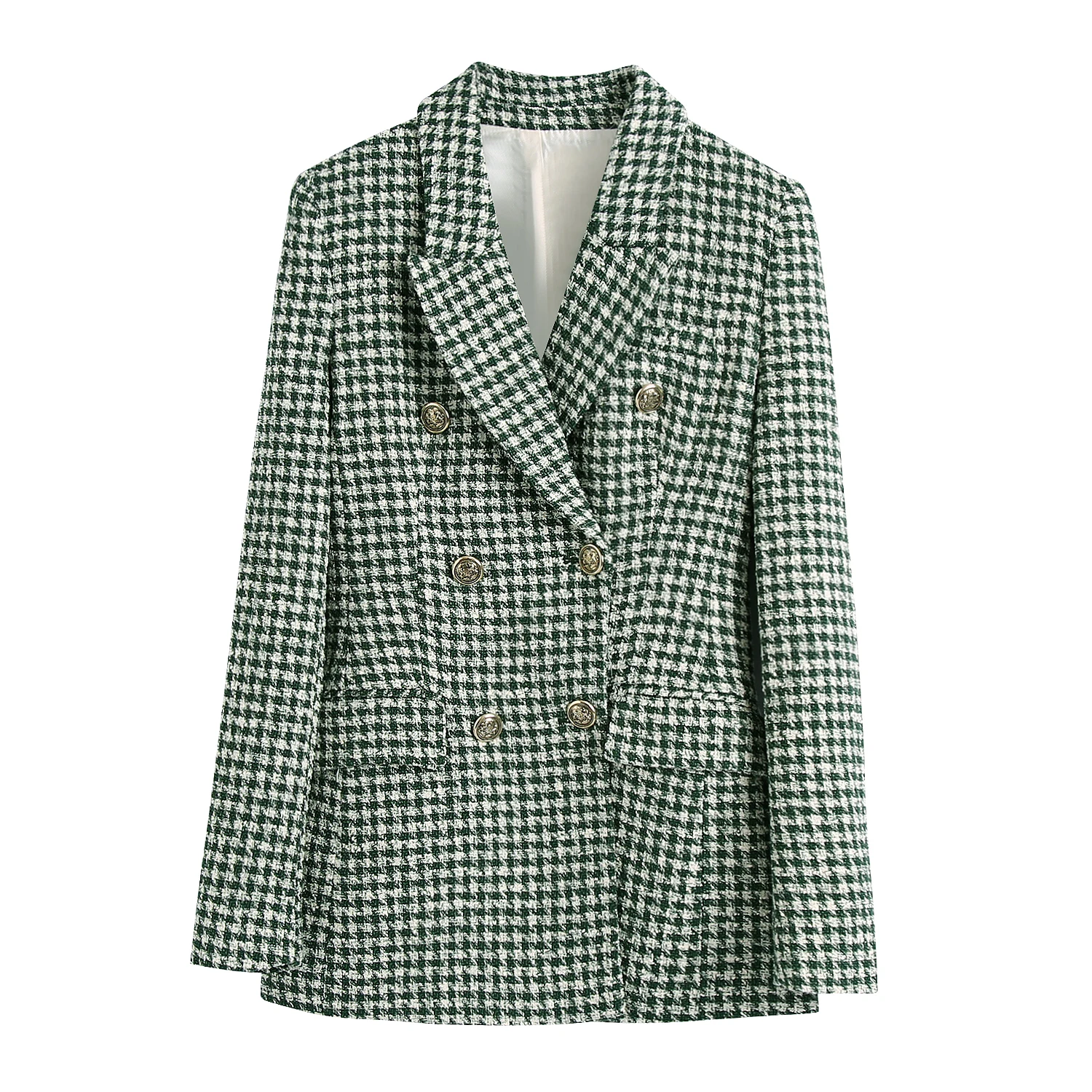Women Autumn Green Grain Office Lady Casual Blazer Jacket Female Notched Collar Double Breasted Pocket Fashion Top Coat
Women Autumn Green Grain Office Lady Casual Blazer Jacket Female Notched Collar Double Breasted Pocket Fashion Top Coat