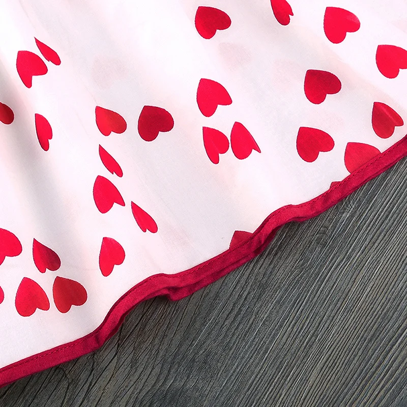 Summer Kid Baby Girl Round Neck Fashion Heart Printing Children Princess Dress Sweet Wavy Short-sleeved White Red A-line Dress 
Summer Kid Baby Girl Round Neck Fashion Heart Printing Children Princess Dress Sweet Wavy Short-sleeved White Red A-line Dress