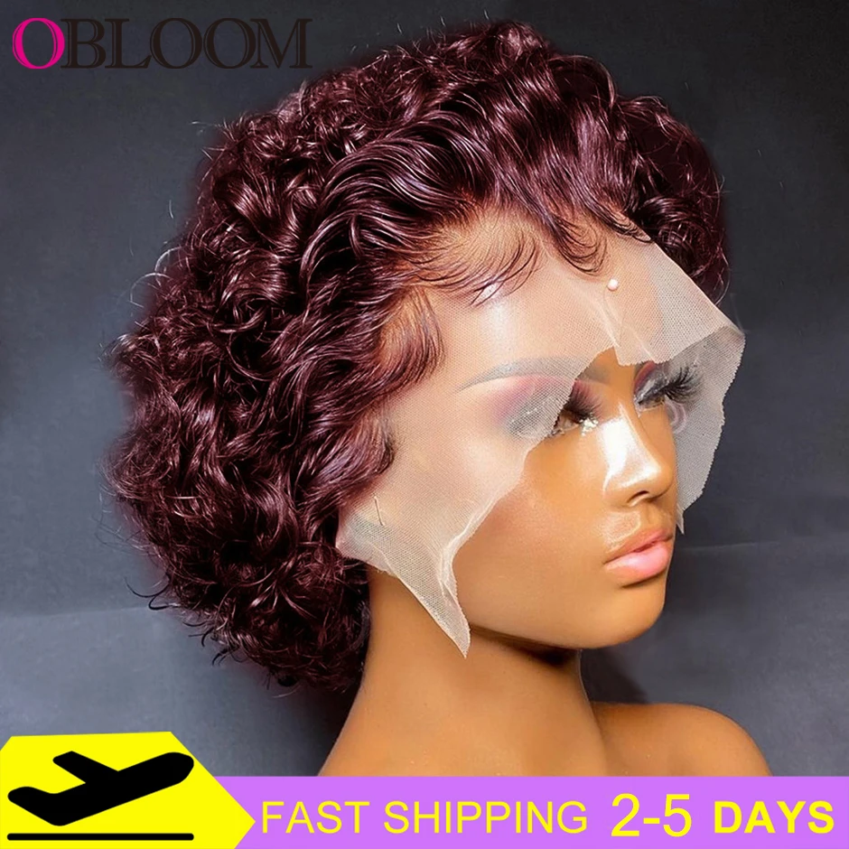Burgundy 99J 13x2 Lace Front Human Hair Wigs 250% Short Curly Pixie Wig Pre plucked Brazilian Hair Wigs for Women Short Bob Wig
Burgundy 99J 13x2 Lace Front Human Hair Wigs 250% Short Curly Pixie Wig Pre plucked Brazilian Hair Wigs for Women Short Bob Wig