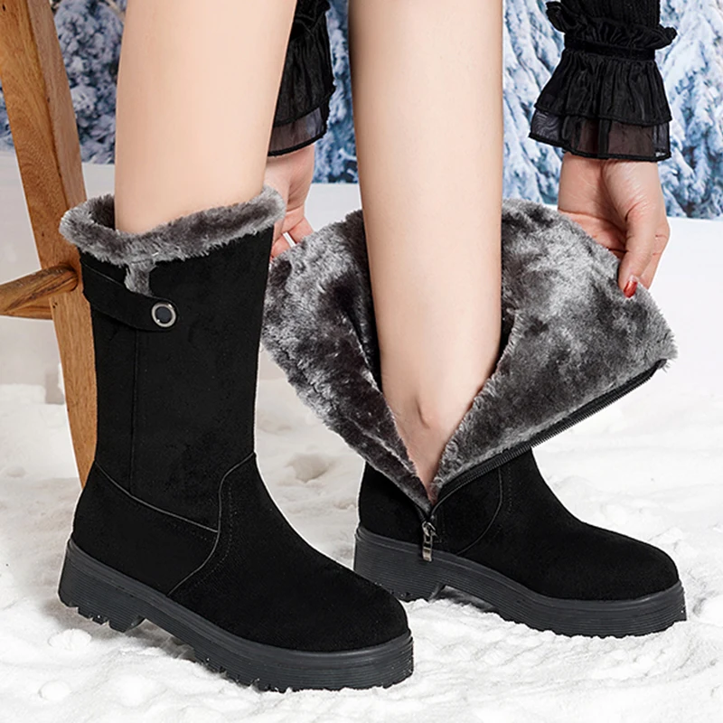 Теплые плюшевые сапоги Rimocy до середины икры, женские зимние сапоги на платформе и среднем каблуке, женские сапоги большого размера из флока ...
Теплые плюшевые сапоги Rimocy до середины икры, женские зимние сапоги на платформе и среднем каблуке, женские сапоги большого размера из флока ...