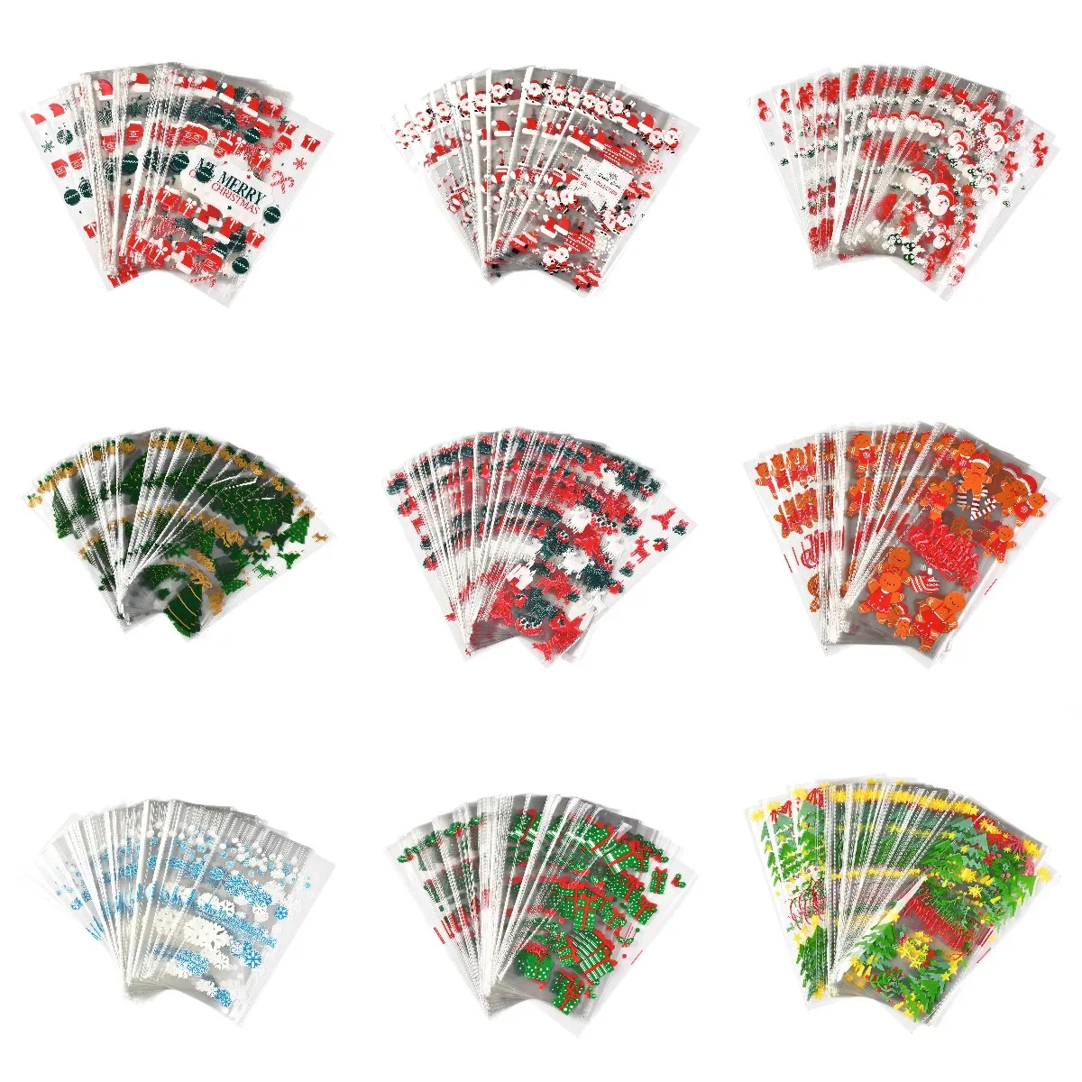 200Pcs Transparent Christmas Tree Santa Claus Print Cellophane Bags Baking Cookies Candy Birthday Party Gift Bag Decor 13X27cm 
200Pcs Transparent Christmas Tree Santa Claus Print Cellophane Bags Baking Cookies Candy Birthday Party Gift Bag Decor 13X27cm