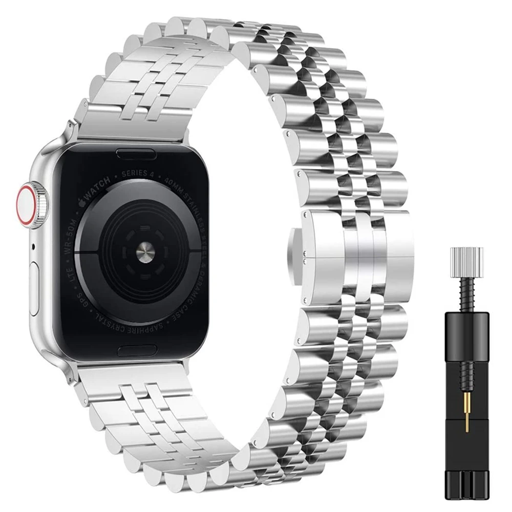 Metal Strap Compatible with Apple watch 6 5 4 SE 44mm 40mm Stainless steel replacement strap for iwatch 3 2 1 42mm 38mm band
Metal Strap Compatible with Apple watch 6 5 4 SE 44mm 40mm Stainless steel replacement strap for iwatch 3 2 1 42mm 38mm band
