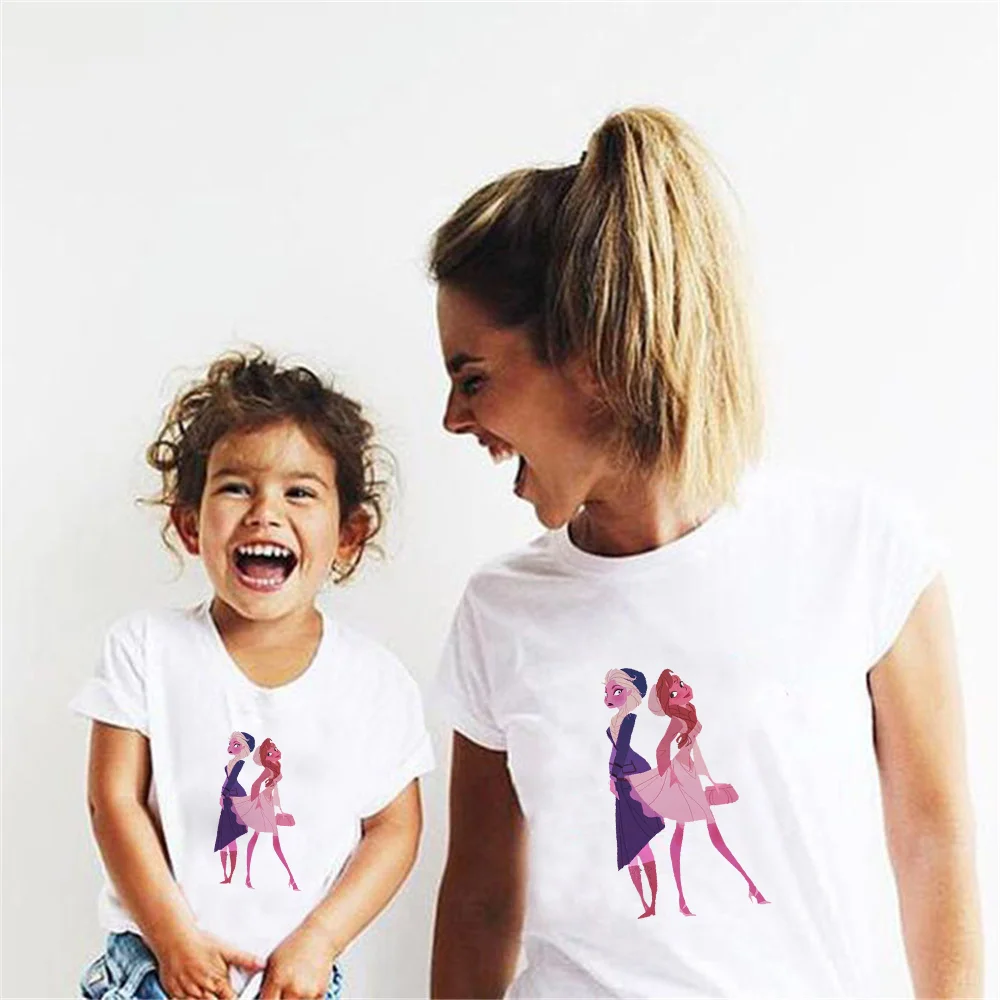 Футболка Mommy And Me летняя новая Повседневная белая футболка с коротким рукавом и
