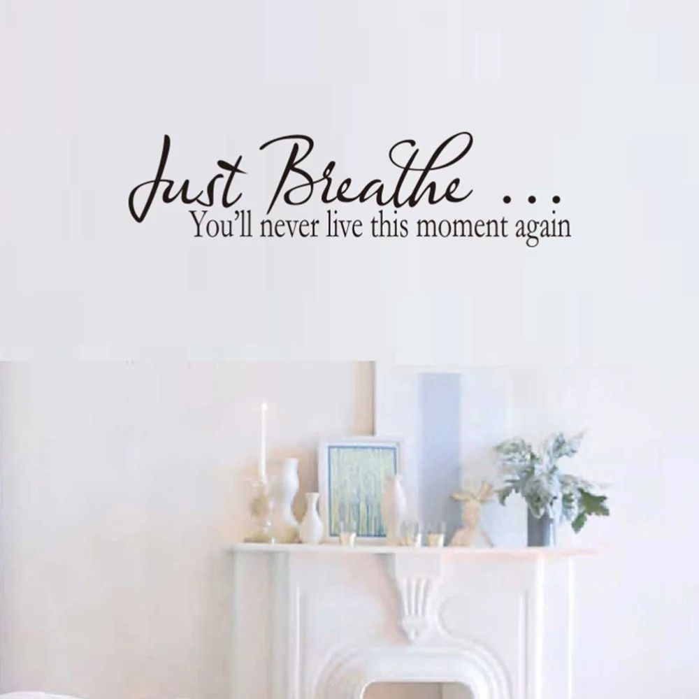 Just Breathe You Will Never Live This Moment Again Quote Wall Decal Vinyl Sayings Wallpaper (Black)
Just Breathe You Will Never Live This Moment Again Quote Wall Decal Vinyl Sayings Wallpaper (Black)