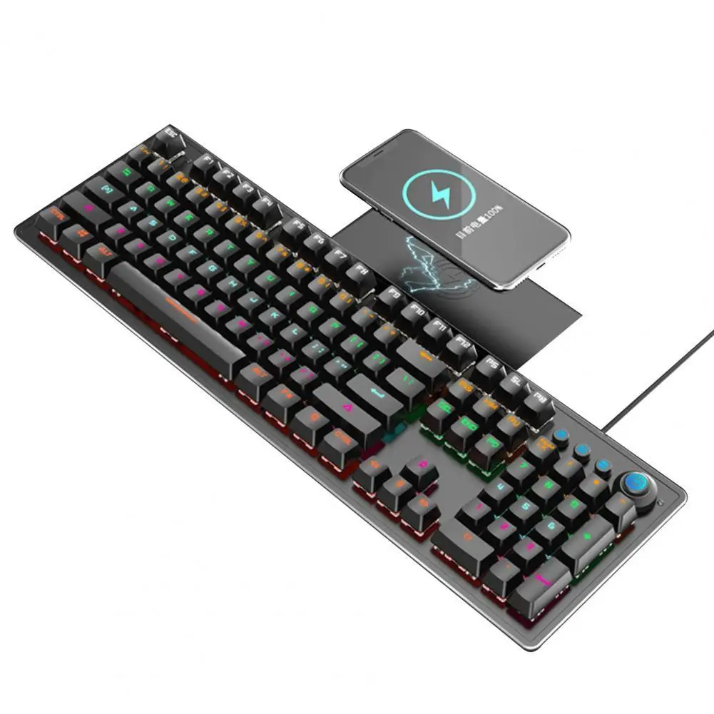 2021 New Real Mechanical Keyboard Colorful with Phone Wireless Charging Green Axis 104 Keys Wired Gaming Keyboard for gaming
2021 New Real Mechanical Keyboard Colorful with Phone Wireless Charging Green Axis 104 Keys Wired Gaming Keyboard for gaming