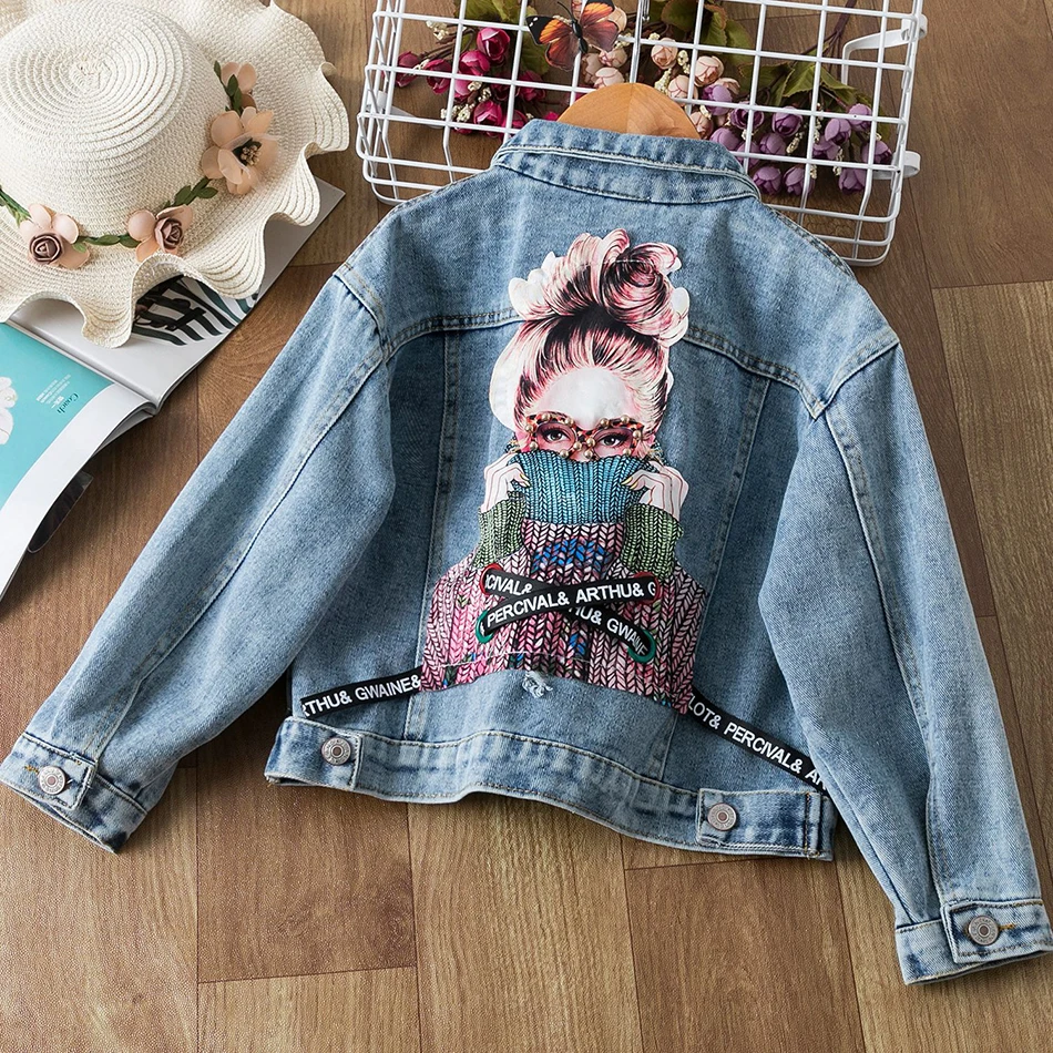 Girl Denim Jacket Baby Clothes for Teen Print Coat Outwear Big Kids Cartoon Cowboy Jackets Coat Denim Jacke 5-12T Years
Girl Denim Jacket Baby Clothes for Teen Print Coat Outwear Big Kids Cartoon Cowboy Jackets Coat Denim Jacke 5-12T Years