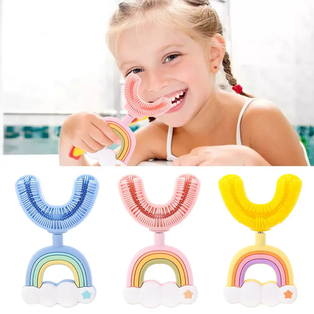 Rainbow Childrens U-shape Toothbrush Soft Infant Tooth Teeth Clean Brush 360° Thorough Cleaning Baby Oral Health Care
Rainbow Childrens U-shape Toothbrush Soft Infant Tooth Teeth Clean Brush 360° Thorough Cleaning Baby Oral Health Care