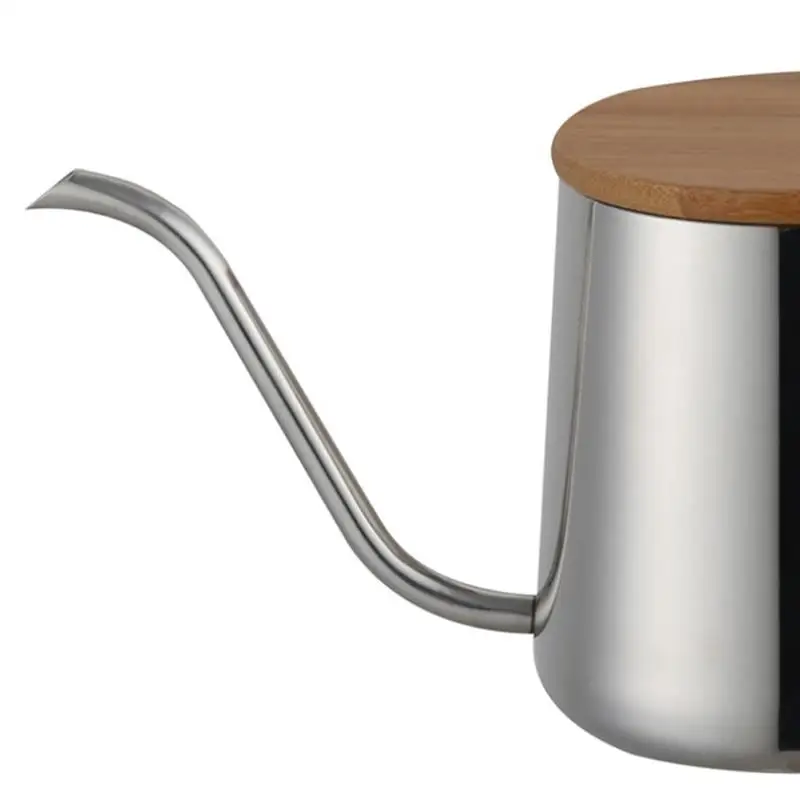 350Ml Stainless Steel Hand Drip Kettle Long Narrow Spout Coffee Pot Gooseneck Kettle Pour Over Coffee And Tea Pot With Wooden
350Ml Stainless Steel Hand Drip Kettle Long Narrow Spout Coffee Pot Gooseneck Kettle Pour Over Coffee And Tea Pot With Wooden