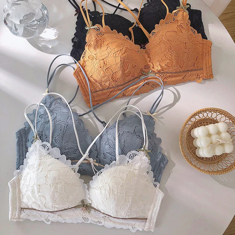 Wasteheart For Women White Blue Cross Back Lace Bow Cotton Panties Wireless Bra Sets Underwear Sexy Lingerie Sets Cup A B
Wasteheart For Women White Blue Cross Back Lace Bow Cotton Panties Wireless Bra Sets Underwear Sexy Lingerie Sets Cup A B