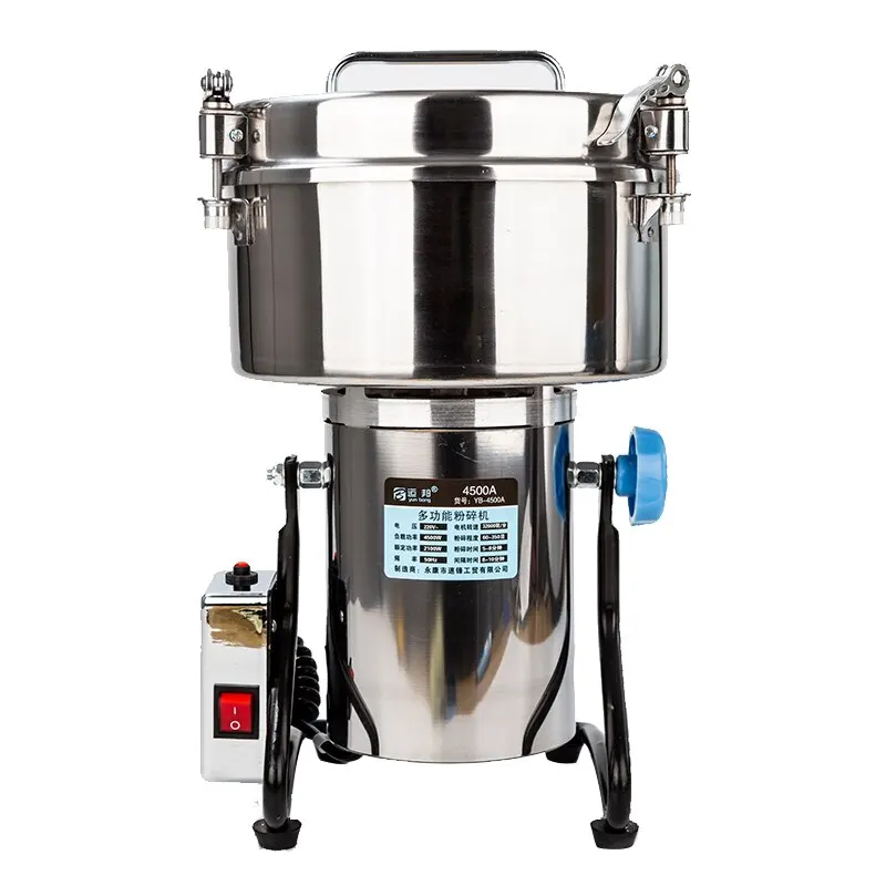4500G Commercial Powder Crusher High Speed 4500W Medicine Flour Powder Crusher Coffee Grinder 430 Stainless Steel Intelligent
4500G Commercial Powder Crusher High Speed 4500W Medicine Flour Powder Crusher Coffee Grinder 430 Stainless Steel Intelligent