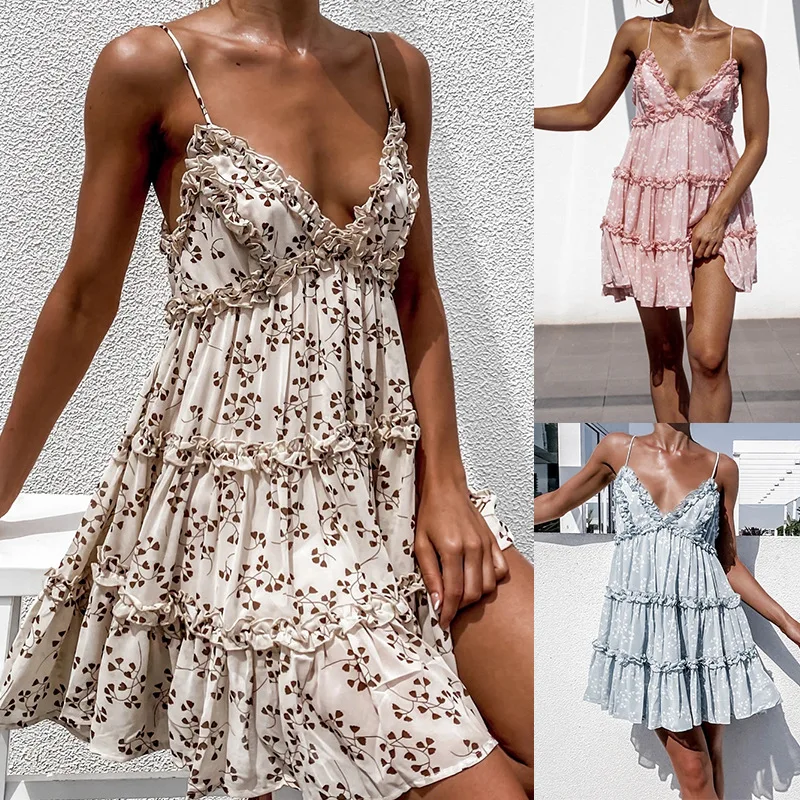 2021 European and American Spring and Summer New Suspender Dress Small Fresh and Sweet Digital Printing Suspender Lace Dress
2021 European and American Spring and Summer New Suspender Dress Small Fresh and Sweet Digital Printing Suspender Lace Dress
