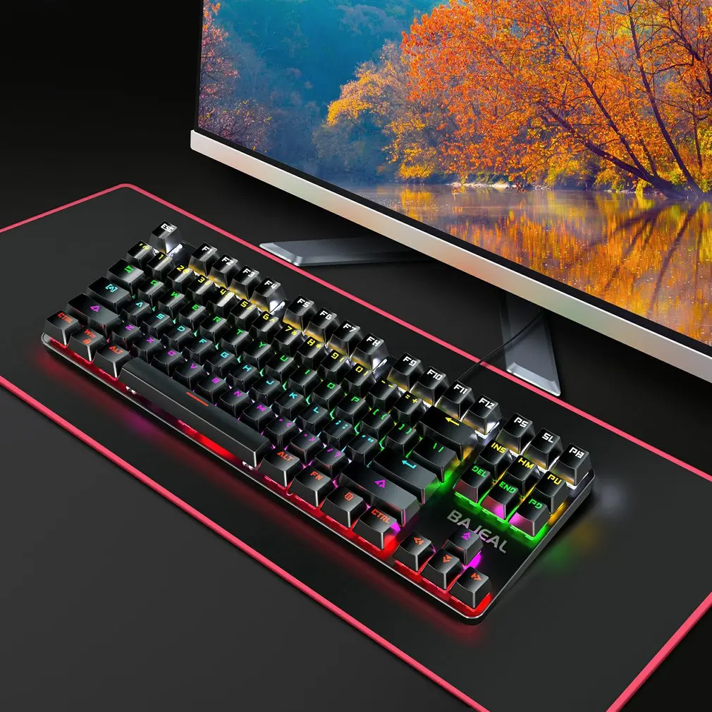 Mechanical Keyboard 87 Keys PC Gamer Wired USB Keyboards Blue Axis Switch RGB Gaming Competitive Computer Professional Keyboard
Mechanical Keyboard 87 Keys PC Gamer Wired USB Keyboards Blue Axis Switch RGB Gaming Competitive Computer Professional Keyboard