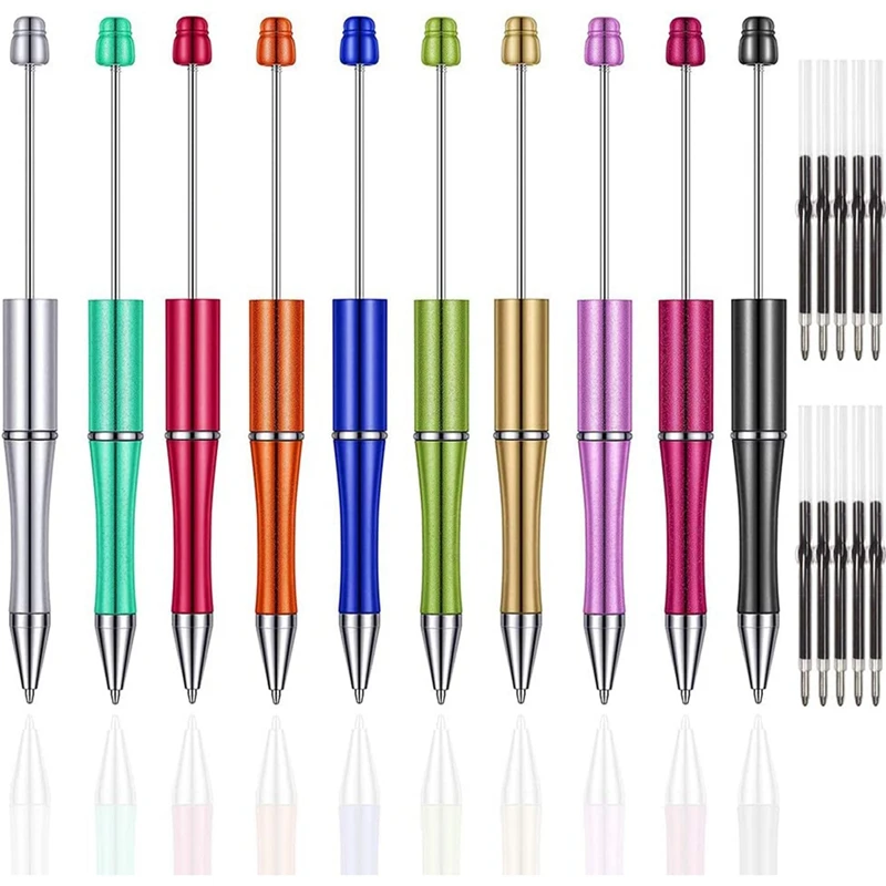 10 PCS Plastic Beadable Pen Ballpoint Pen Bead Pens with 10 PS Refill for Kids DIY Students Office School Supplies
10 PCS Plastic Beadable Pen Ballpoint Pen Bead Pens with 10 PS Refill for Kids DIY Students Office School Supplies