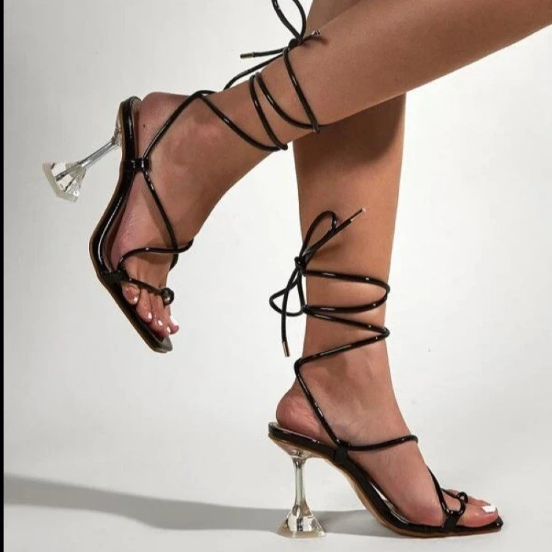 NEW Crystal Wineglass Heel Women Gladiator Ankle High Sandals Open Toe Lace Up Cross Strappy Sandals Women High Heels Sexy Shoes
NEW Crystal Wineglass Heel Women Gladiator Ankle High Sandals Open Toe Lace Up Cross Strappy Sandals Women High Heels Sexy Shoes