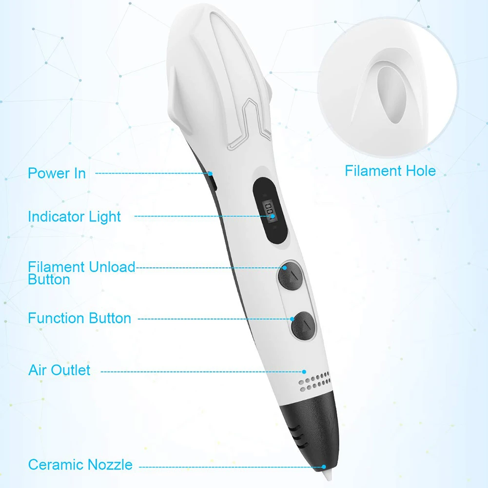3D Pen DIY 3D Printer Pen LED Painting Pen Children 3D Printing Pens For Designer Kids Drawing Pen Gifts Educational Toys
3D Pen DIY 3D Printer Pen LED Painting Pen Children 3D Printing Pens For Designer Kids Drawing Pen Gifts Educational Toys