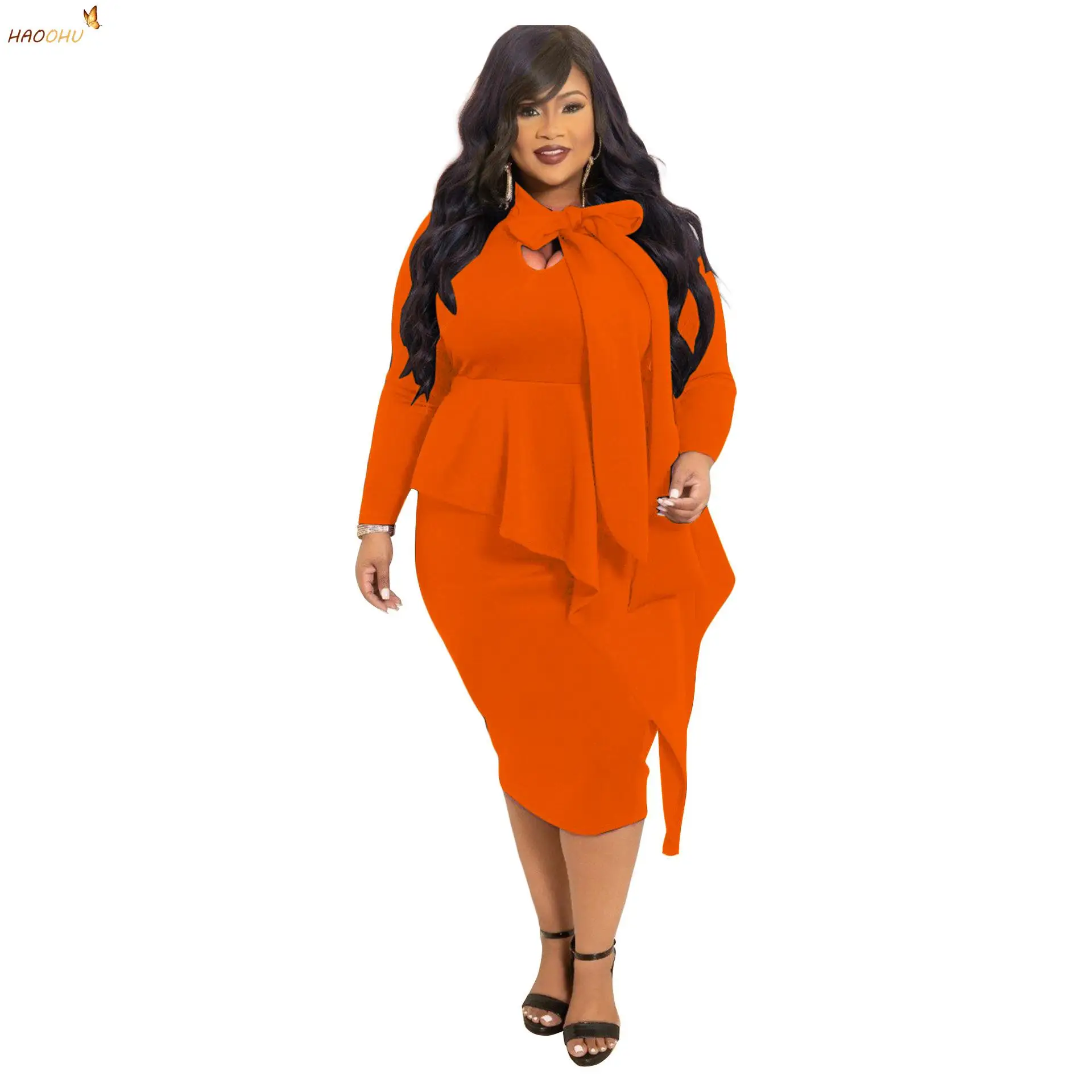 HAOOHU Women's Clothing Plus Size Dresses 2021 Autumn Winter Bowknot Dress FemaleUrban Commuter Casual Fashion Long Sleeve Dress
HAOOHU Women's Clothing Plus Size Dresses 2021 Autumn Winter Bowknot Dress FemaleUrban Commuter Casual Fashion Long Sleeve Dress