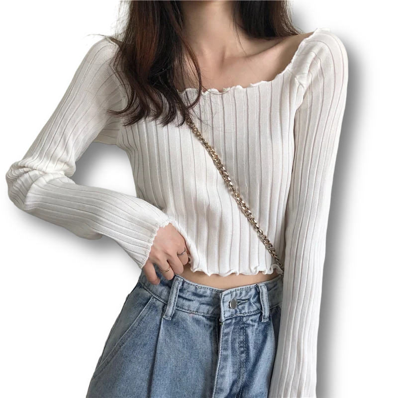 Square Collar Knitted Women Sweater And Pullovers Solid Long-Sleeved Short Empire Female Pulls Outwear Tops
Square Collar Knitted Women Sweater And Pullovers Solid Long-Sleeved Short Empire Female Pulls Outwear Tops