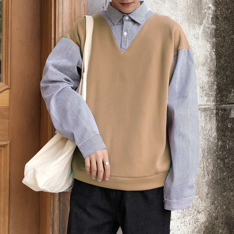 2022 Spring Autumn Men Fake Two-piece Knitted Solid Pullover Sweater Long Sleeve Jumper Male Fashion Slim Casual Sweaters H147
2022 Spring Autumn Men Fake Two-piece Knitted Solid Pullover Sweater Long Sleeve Jumper Male Fashion Slim Casual Sweaters H147