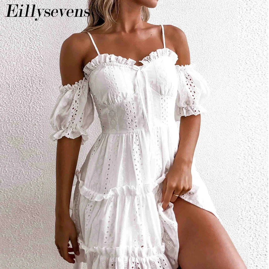 Bohemian White Lace Dress Women Vintage Off The Shoulder Ruffle Party Dress Summer 2020 Beach Club Hollow Dresses Vestidos
Bohemian White Lace Dress Women Vintage Off The Shoulder Ruffle Party Dress Summer 2020 Beach Club Hollow Dresses Vestidos